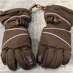 Head Black Ski Gloves with Purple Trim Lg